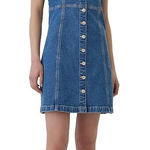 Gap ‎ Women’s Denim Medium Wash Button Front Jumper Mini Dress Size Medium Photo 0