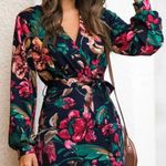SheIn Floral Wrap Mini Dress Photo 0