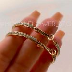 18k Gold CZ Hoop Earrings – Classic Sparkle Crystal Hoops Photo 5