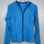 Title Nine  Women S Blue Sunbuster Hooded Jacket UPF 50 Zip Pockets Lightweight Photo 0