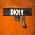 DKNY  Women's Orange Metallic Textured Button Up Shirt Blouse Top XL Photo 2