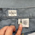 Calvin Klein Vintage 90s Blue Denim Leather Patch Fray Hem High Rise Mom Jeans Photo 10