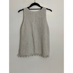 Lilly Pulitzer Jaya Sweater V Neck Pom Pom Tank Top Metallic Grey Medium Photo 4