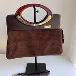 ROMA Vintage Leather Suede Handbag Brown Photo 0