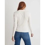 Madewell Women's Size S Ruched Polo Cardigan Antique Cream Y2K Minimalist Photo 1