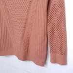 Hippie Rose  Sweater Boho Open Knit Dusty Rose Photo 5