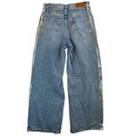 Levi's  XL Straight Jeans‎ 26 Silver Metallic Side Panel Belted High Rise Denim Photo 1