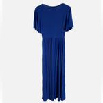 Forever 21  Size Small Low V-neck flutter short sleeve blue maxi dress NWT Photo 1