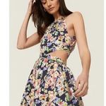 Something Navy Floral Cutout Sleeveless A-Line Midi Dress Size Small Photo 0