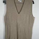 Carlisle  Sleeveless V Neck Sweater Vest Beige Knit Size XL Photo 0