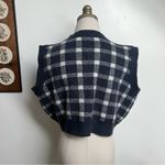 Academia Plaid Cropped Sweater Vest Gray Size L Photo 3