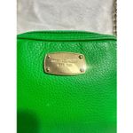 Michael Kors  Charlton Green Leather Gold Push Lock Crossbody Shoulder Bag Purse Photo 3