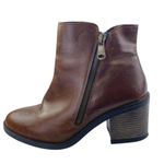 ALDO  Etelilla Women's Brown Leather Zip Up Block Heels Chelsea Ankle Boots 7.5 Photo 0