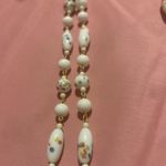 Vintage Milk Glass Floral Beaded Necklaces Set of 2 White Photo 1