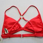 BKE  Swim Red Studded Crisscross Swim Sports Bra Bralette Bikini Top L Large Photo 1