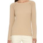 Vince . Light Tan Beige Knit Texture Boat Neck Long Sleeve Pullover Sweater Small Photo 0