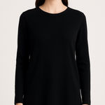 Loft  Black Cotton Tunic Sweater M Goth Grunge Moto Biker Coastal Preppy Photo 0