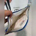 Carolina Herrera  Neiman Marcus Black and Blue Graphic Pouch cosmetic bag Photo 7