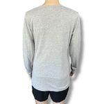 Bozzolo  Womens Casual Tee Shirt Top Long Sleeve V Neck Pullover Gray Large Photo 2