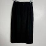 Sag & Harbor Wool Midi‎ Skirt Lined In Black Size 10 Front Side Slit Photo 1