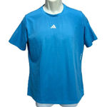 Adidas Tech fit Train Athletic Top Blue Logo Short Sleeve Logo Size XL NWT Photo 0