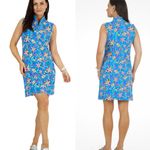 IBKUL Estela Zip Mock Neck Sleeveless – Multi Floral Golf/Tennis Dress Sz L 🧡 Blue Size L Photo 1