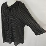 ZARA Polka Dot Button Down Keyhole Back Collared Blouse Black White Size Small Photo 6
