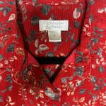 Christopher & Banks  Red Floral Corduroy Shacket Jacket Sz Small Photo 8