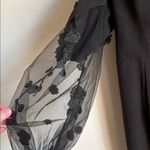 Helsi Emilia Black Off Shoulder Flower Appliqué Mesh Sleeve Jumpsuit Photo 4