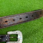 Nocona Western Women's Rhinestone Buckle Leather Brown Belt Size Small Photo 4