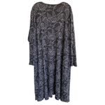 LuLaRoe  XL Kimono Duster Open Front Cardigan Black White Abstract Lightweight Photo 1