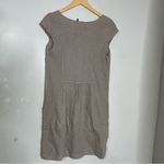 Lungo‎ L’arno Italian Linen Cap Sleeve Shift Dress Size Small Tan Photo 2