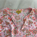 Roberta Roller Rabbit  block print floral tunic top vacation travel swim M Photo 4