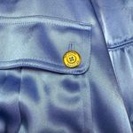 St. John Blue Bomber Jacket Gold Buttons Yellow Label Size Medium Vintage Y2K Photo 1