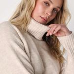Lulus  Found the Warmth Beige Turtleneck Pullover Sweater Photo 4