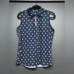 NWOT BELYN KEY Ink Navy Golf ball Print Keystone Sleeveless Golf Shirt L Blue Size L Photo 1