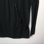 Amaryllis Black Lace Trim Open Tie Cross Back Sweater Photo 8