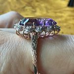 Natural Rose de France Amethyst Sterling Silver Cocktail Ring Size 10.5 Pink Photo 2