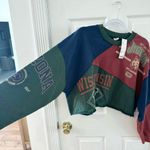 Urban Outfitters NWT UO Collegiate Colorblock Cropped Sweatshirt SMALL Photo 4