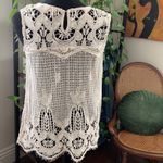 Lovestitch Cream Crochet Lace Sleeveless Cotton Top Photo 2