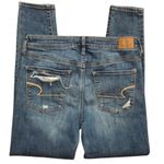 American Eagle Outfitters Classic Blue Denim distressed skinny jeans Sz 8 short Photo 1