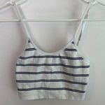 PINK - Victoria's Secret Victoria's Secret Pink White & Black Striped Weekender Seamless Bralette Photo 0
