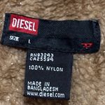 Diesel Vtg Y2K  Tan Nylon Bomber Zip Jacket‎ Sz L Sherpa Lined Military Utility Photo 5