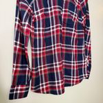 J.Crew NWT Factory Women’s Flannel Button Front Shirt Boy Fit Red Blue Plaid XS Photo 4