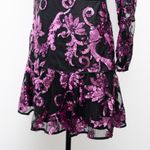 Milly - New! Tove Sequin Paisley Long Sleeve Minidress Photo 12