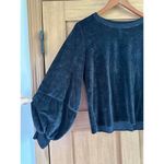 Nation LTD. Kiera Black Velvet Lantern Puff Sleeve Slouchy Crewneck Top sz Small Photo 3