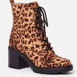 JustFab Syd Lace-Up Heeled Boot Leopard Size 9 NWT. Reg $64.95 Photo 0