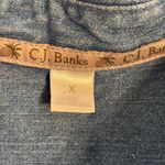 CJ Banks Denim Shirt with Embroidered Wildlife Blue Size XL Photo 1