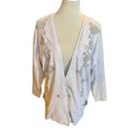 SHoK 80’s Light Gray Button Front Tribal Design Cardigan Jacket/Blazer Size XL Photo 7