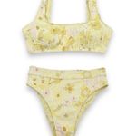 Billabong NWT Make You Mine Bikini 2-Piece Yellow Floral Swimsuit Size Small NEW Photo 0